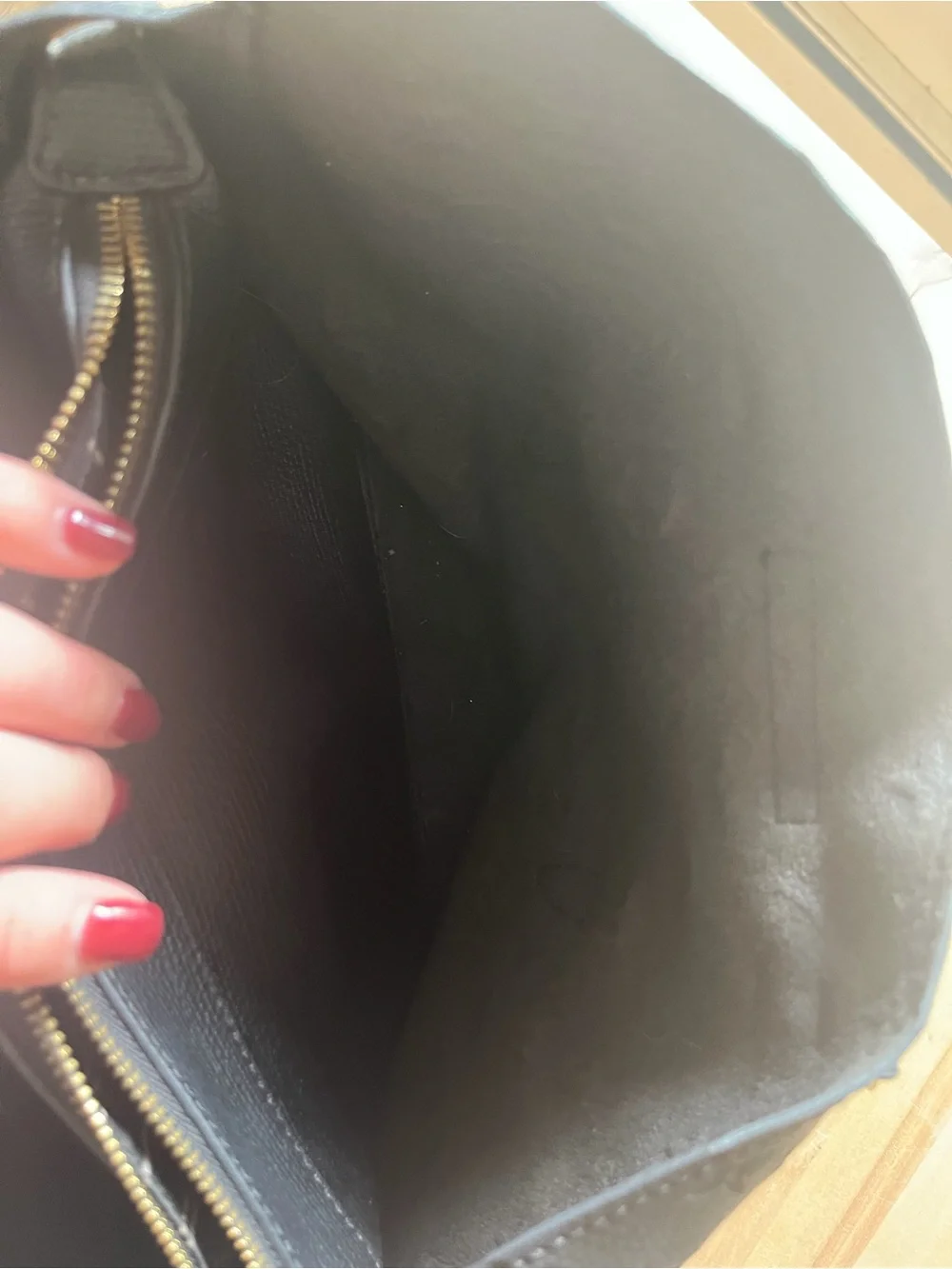 Black Embossed Monogram Tote Bag with Gold Hardware